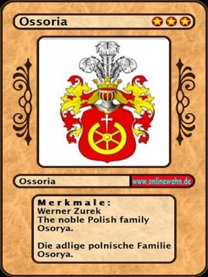 cover image of The noble Polish family Osorya. Die adlige polnische Familie Osorya.